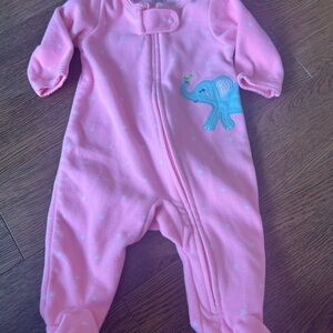 Newborn Carter's Pink Elephant Footie
